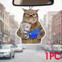 Cat Expression Pack In A Suit, Car Air Freshener, Wardrobe Air Freshener, Fragrance, Rearview Mirror Decoration, Car Interior Decoration, Natural Fragrance Air Purifier, Cartoon Bathroom Fragrance Pack, Living Room/Office/Bedroom Wall Decoration - 香片 - 查看 19