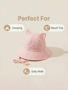 7-14岁儿童棉质披肩渔夫帽，欧美风新款猫耳渔夫帽，适合幼儿 - 1PC - 查看 11