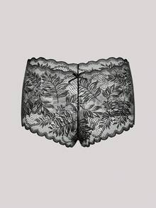 Hourtrue 5Pcs Sexy Ladies Lace Floral Patterned Square Cut/Boxer Shorts - Multicolor - View 5
