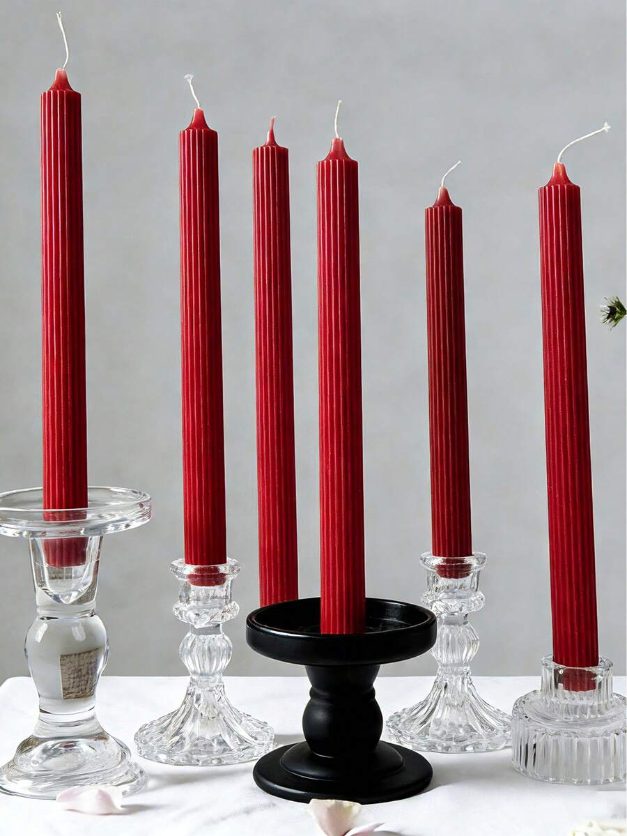 2支/3支/4支装长柄香氛蜡烛套装,勃艮第酒红色香氛蜡烛,大豆蜡材质,适用于婚礼、节日、烛光晚餐、浪漫晚餐,以及婚礼装饰、生日派对、家居装饰、卧室装饰。蜡烛是送给爱人、生日、女士、斋月活动、情人节、母亲节的最佳礼物之选。 - 彩色 - 查看 1