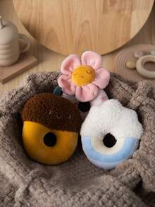 1 Stück Baby Rassel Plüsch Eichel Blume Wolke Spielzeug Weich Kuschelig Säuglings Sensorische Entwicklung Rassel Mit Einfachem Griff Zahnen Begleiter Für Neugeborene Niedliches Baby-Shower Geschenk - Verschiedenfarbig - Übersicht 8