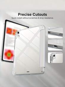 1个粉色透明亚克力背板保护壳，带笔槽，兼容iPad 5-10代/iPad Air 4-7代/iPad Pro 11英寸/12.9英寸及iPad Air 13英寸，支持自动休眠/唤醒，防刮擦，平板电脑配件 - 粉色 - 查看 7