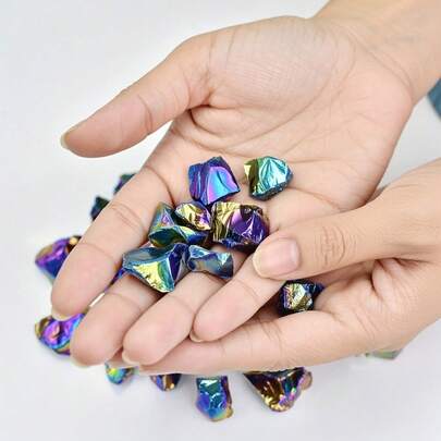 5/10/20 Peças 5 Cores Cristais de Vidro Naturais - Cristais Curativos Irregulares Coloridos e Brutos para Fabricação de Joias, Decoração de Casa e Coleção de Energia