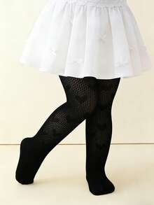 2条装婴儿爱心提花高弹力网眼连裤袜，网袜 - 彩色 - 查看 6