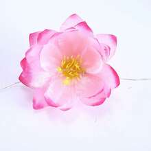 1串人造莲花LED灯串 - LED夜灯，适用于莲花和睡莲养护、节日装饰。创意荷叶铜线灯，室内墙柜窗饰，莲花睡莲串灯。 - 暖色 - 查看 10