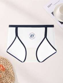 4PCS Women's Panties Collegiate Style Sports Underwear High Slit Underwear, Casual Daily Women's Briefs - Multicolor - View 4