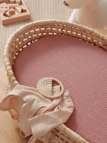 1PC Gauze Baby Crib Sheet | Summer Thin Breathable Ruffled Crib Bedding | Soft All-Season Newborn Crib Mattress Cover - Plain-colored Baby Cradle Fitted Sheet - View 5