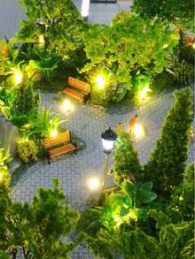 5 piezas Sillas de jardín en escala 1:30/50/75/100/150, Sillas en miniatura para muñecas, Construcción de calle ferroviaria y jardín, Decoración del hogar, Juguetes - Multicolor - Ver 2