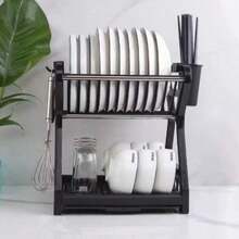 1个厨房碗碟晾干架，双层餐具收纳架 - 彩色 - 查看 13