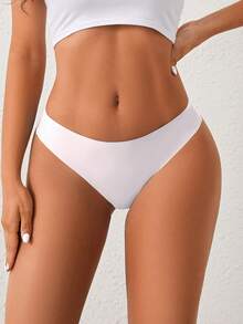 5pcs/Pack Seamless Sexy Thong Panties, Low Waist Breathable Briefs For Women - White - View 6