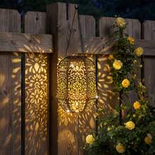 Farol solar colgante para exteriores, resistente al agua IPX4, ideal para decoración de jardín, ideal para patio, terraza, césped y porche, un regalo único para el hogar. - Diamante-A - Ver 2