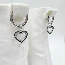 Rhinestone Encrusted Heart Shaped Oil Drop Pendant, Multifunctional Shoe Decoration Accessories,Shoe,Spring Summer Picks,Brides Maid Gifts,Room,Bedroom Deccor,Bedroom Deccor,Beach,Travel,For Men,For Women,Vacation - Heart-shaped Hollow Design - View 5