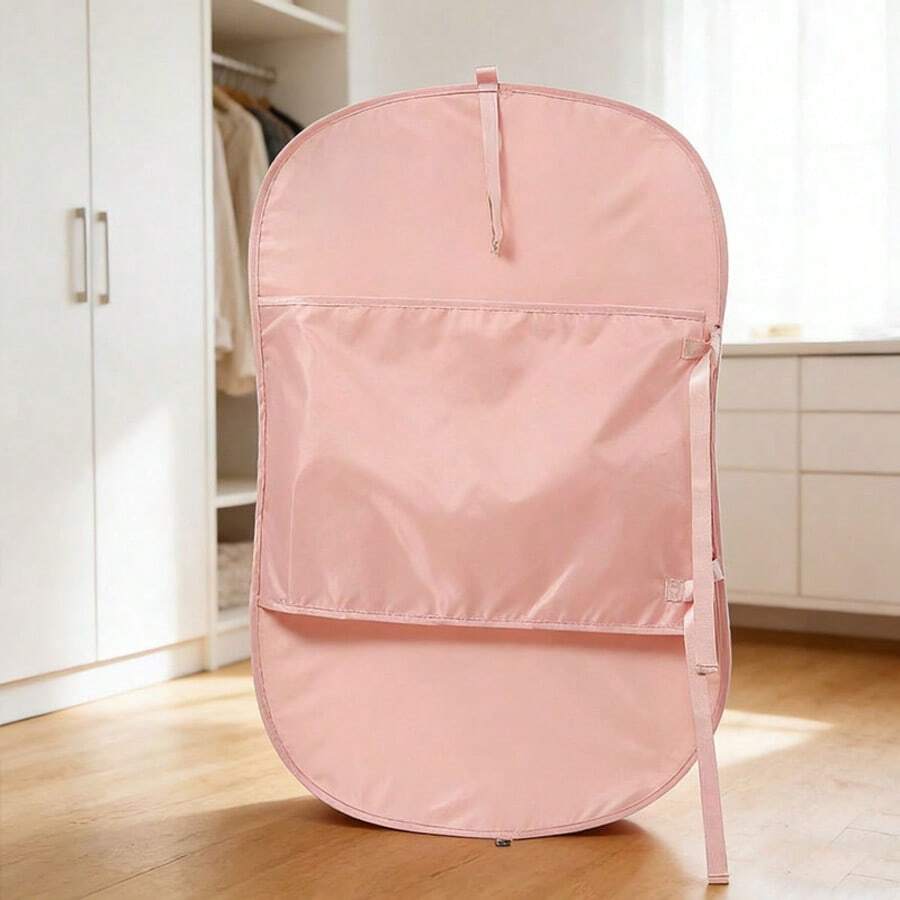 1pc Compressible Convenient Garment Storage Bag, Thick Clothing Foldable Fabric Multi-Functional Wardrobe Organizer Bag - Pink - View 1