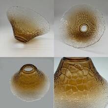 10.24 Inch Amber Glass Crackle Finish Flared Lamp Shade, E26/E27 Universal Base, Suitable For Kitchen Island, Dining Room, Living Room, Bedroom, Hallway, Entryway, Bar, Hotel, Cafe