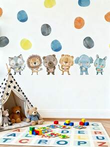 1张/2张 - 壁纸 - [动物] 男孩儿童房装饰 家居自粘婴儿房装饰 女孩房装饰壁纸 可移除墙贴 个性化礼物 墙面装饰 客厅、女孩卧室、窗贴 - 可爱创意墙面装饰 儿童房装饰 卧室装饰 - 彩色 - 查看 6