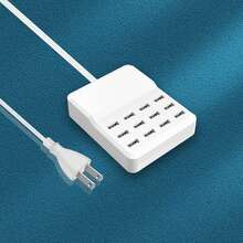 Fast Charging Multi-Port USB Charging Station Hub USB Charging Station (Office Desk Accessories) – Multi-Device Desktop Hub Compatible With Apple 15/16/14 Series, Galaxy & Tablets | Home/Office/Dorm Valentine's Day Gift - US A Type Plug(110-127V) - View 4