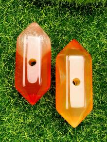 天然石材和水晶六棱柱吊坠,适用于珠宝制作。- 2 件装,尺寸为 21*9 毫米,材质包括玫瑰石英、红玛瑙、亚马逊石、紫水晶和青金石,中心带孔,可用于 DIY 项链、耳环和其他手工礼物,送给您的爱人。情人节珠宝材料和配件。 - 彩色 - 查看 16