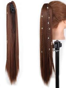 20英寸长直发合成假发，带爪夹，五股辫子，耐热，适合女性日常佩戴和聚会场合。 - 彩色 - 查看 12