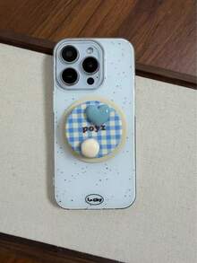 Cute Tomato Heart Magnetic Phone Holder DIY Coffee Pattern Dual-Layer Phone Grip Stand Air Cushion Pull-Push Phone Holder - Multicolor - View 10