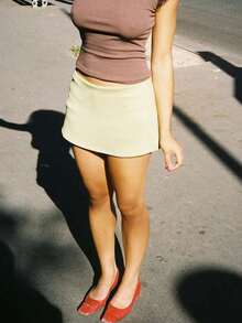 Womenacute;S Solid-Color Fitted Skirt - 綠色 - 查看 5