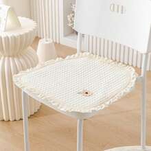 四季棉质椅垫，蕾丝花边，系带式，清新田园风格，适用于餐椅、学生椅、办公室/汽车座椅，防滑，可机洗 - A - 查看 7