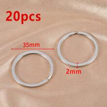 20个扁平金属开口钥匙圈，可拆卸钥匙链，扁平钥匙圈，适用于DIY钥匙链和包包配件 - 分離圈 - 查看 9