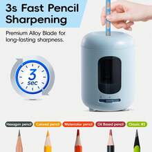 Deli Electric Pencil Sharpener, Automatic Pencil Sharpeners For No.2 Pencils Colored Pencils, Battery Operated Pencil Sharpener, Blue,Pink - Pink - View 2