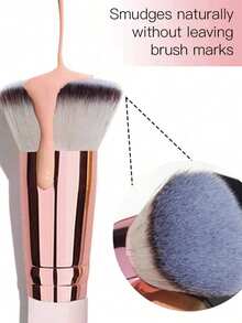1支扁平粉底刷，适用于混合液体、膏状和粉状化妆品 - 可用于晕染、点涂、凝胶妆效 - 便携式旅行歌舞伎刷，粉底刷 - 彩色 - 查看 3