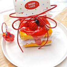 1个逼真樱桃蛋糕模型，柔软耐用的多层玩具，减压神器，适合卧室放松、改善睡眠、学校和办公室使用。 - 彩色 - 查看 4