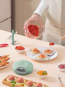 5-Blade 900ml/500ml Manual Garlic Press Crusher, Homemade Garlic Paste Maker, Manual Meat Grinder, Vegetable Shredder - Multicolor - View 6