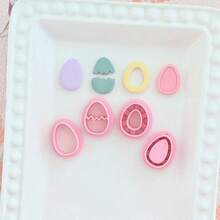 1/4Pcs Kawaii Multi-Shape Easter Egg Polymer Clay Cutters – Sweet Holiday Theme Craft Tools For DIY Earrings Jewelry Charms - Pink - View 1