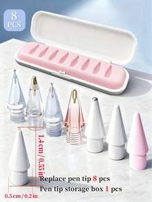 3/4/6/8 Replacement Nibs, Compatible With Apple Pencil 1st/2nd Generation; Nibs Compatible With IPad Pro Pencil 2nd/1st Generation, Comes With Nib Box, Pen Sleeve, Replacement Pen Cap, Suitable As Birthday And Holiday Gifts For Mother, Family And Friends.