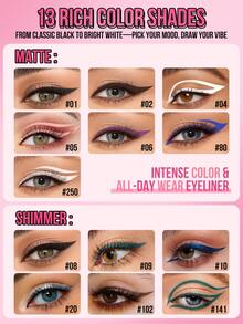 MISSLYN - Highly Pigmented Long-Lasting Eyeliner Pencil, Eye Makeup, Foam Texture, Refill Cartridge, Smooth Application, Soft & Non-Sticky, Single Stroke Lining, Non-Tugging On Eyelids, Intense Color Payoff, High Color Fidelity, Smokey Eye Makeup, Matte, Glossy, Waterproof & Sweat-Resistant, Long-Lasting & Smudge-Proof - #06 - 查看 6