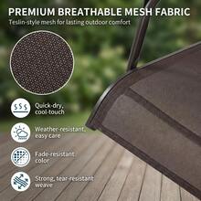 Columpio de Patio 3 Asientos para Adultos con Dosel Ajustable, Hamaca de Porche Impermeable de Textileno y Marco de Acero, para Jardín, Césped y Patio, Color Marrón - Marrón - Ver 4