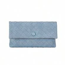 黑色长款女士钱包，精致高端2026新款小众妈妈薄皮钱包，编织软袋 - 彩色 - 查看 15