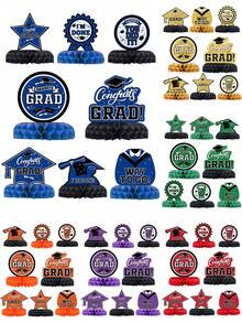 8pcs/Set Graduation Honeycomb Ornaments For Graduation Decor Table Centerpiece , 2026 Graduation Honeycomb Decorations Paper Ornaments, Room Decor, Home Decor, Celebration Graduation Party Room Table Background Decoration, Graduation Season Party Favor Gifts, Graduation Photo Props, Congrats Graduation Party Supplies, Easter Valentine's Day - Graduation Season - View 1