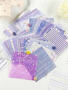 44pcs/Pack Vintage Warm Fabric Theme Mixed Material Paper Scrapbooking Supplies, Multipurpose DIY Decorative Stationery, Journal, Planner - Multicolor - View 9
