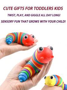 1/4pcs Random Color Fuzzy Caterpillar Sensory Toys, Fidget Slug Toys, Suitable For Party, Children & Adults, Cute Sensory Toys For Autism, Stress Relief Toys | Easter Stuffer Gifts - Multicolor - View 12