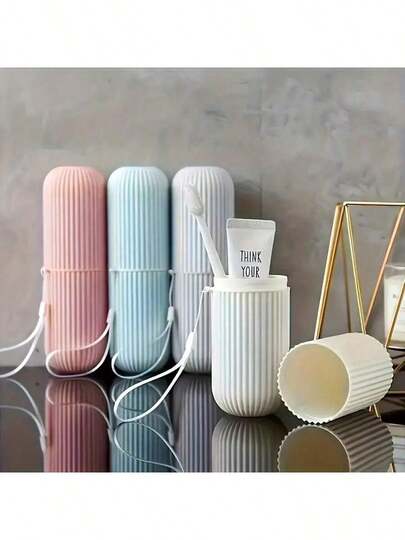 2-In-1 Portable Travel Oral Care Set, Toothbrush, Toothpaste Storage Box With Rinse Cup, Creative Toothbrush Holder For Home And Travel