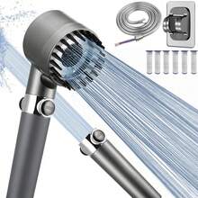 Filtered Shower Head With Handheld, High Pressure 3 Spray Mode Showerhead With Filters, Water Softener Filter For Hard Water With ON/OFF Switch For Pets - Remove Chlorine (Gray) - Dark Grey - View 12