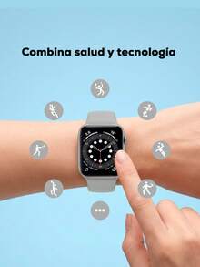 Reloj inteligente deportivo multifunción con pantalla táctil HD para hombres y mujeres, marcación/recepción de llamadas telefónicas, podómetro, contador de calorías, múltiples modos deportivos, recordatorio de mensajes y de llamadas entrantes – Diseño Moderno, Bluetooth, GPS para iOS/Android - Gris - Ver 6