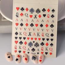 Playing Card Nail Art Stickers Hearts Spades Diamonds Design - 款式 23 - 查看 3
