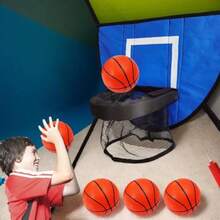 ASDF-Aro De Baloncesto De Trampolín Trampolín De Baloncesto con 4 Pelotas Y Bomba Accesorios para Cama Elástica De Interior Y Exterior para Niños Y Adultos - Azules - Ver 3