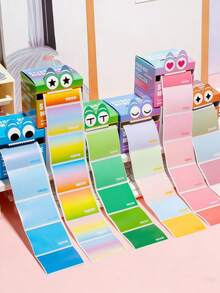 1张全新卡通渐变拉页便签本，高品质便利贴，适合日常使用、学习、标记、笔记等。