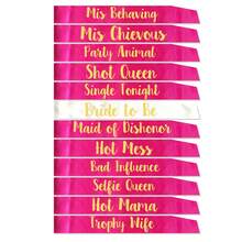 12pcs 1pcsBride To Be Sashes,11pcs Bridesmaid Sashes Set For Hen Night Party, Bachelorette Party Supplies, Wedding Ladies Night Out - 12pcs - View 7