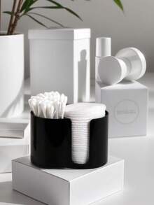 2-In-1 Swab And Makeup Remover Pad Storage Box Can Store Both Swabs And Makeup Remover Pads Simultaneously, Preventing Cross-Contamination And Maintaining Hygiene. Its Compact And Lightweight Design Saves Space. Suitable For Bathrooms And Vanities, It Can Also Be Used To Store Other Small Items. Durable And Easy To Clean. - Multicolor - View 2