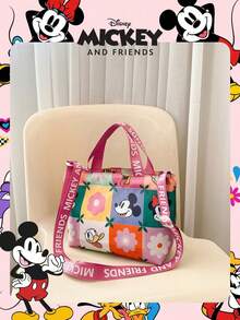 Disney 1 chiếc túi tote gấp gọn in hình chuột Mickey và những người bạn, dung tích lớn, dây rút, kiểu dáng nhẹ, nhiều kiểu cho nữ và bé gái, thích hợp đi mua sắm và sử dụng hàng ngày. - Nhiều màu - Xem 9