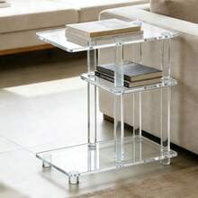 1 Set Acrylic C-Shaped Sofa Side Table, Sofa End Table Suitable For Bedroom, Living Room, Hallway, Easy To Assemble And Disassemble - Multicolor - View 3