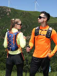 跑步背心，水袋背包，轻便透气跑步背包，可调节跑步水袋背心，适用于越野跑、马拉松、慢跑、骑行 - 彩色 - 查看 5