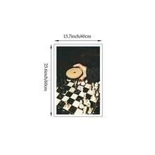 1幅超现实主义浓缩咖啡马提尼与国际象棋墙画，鸡尾酒与棋盘图案帆布画，氛围酒吧海报，暗黑优雅酒吧装饰，适用于客厅、卧室、办公室装饰，送给她的礼物，可选无框或有框。 - 彩色 - 查看 12